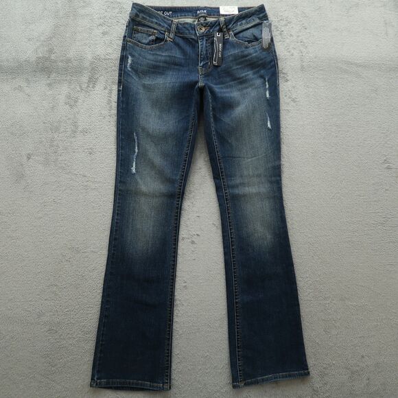 a.n.a Jeans Women's 6 Low-Rise Bootcut Denim Pants 32.5" Inseam Distressed NWT - Picture 1 of 14